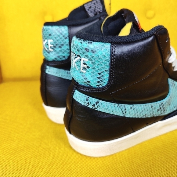 Nike Blazer Mid 77 VNTG \'Snakeskin Swoosh\' Turquoise Black Sneakers Men\'s  10.5 main image 9
